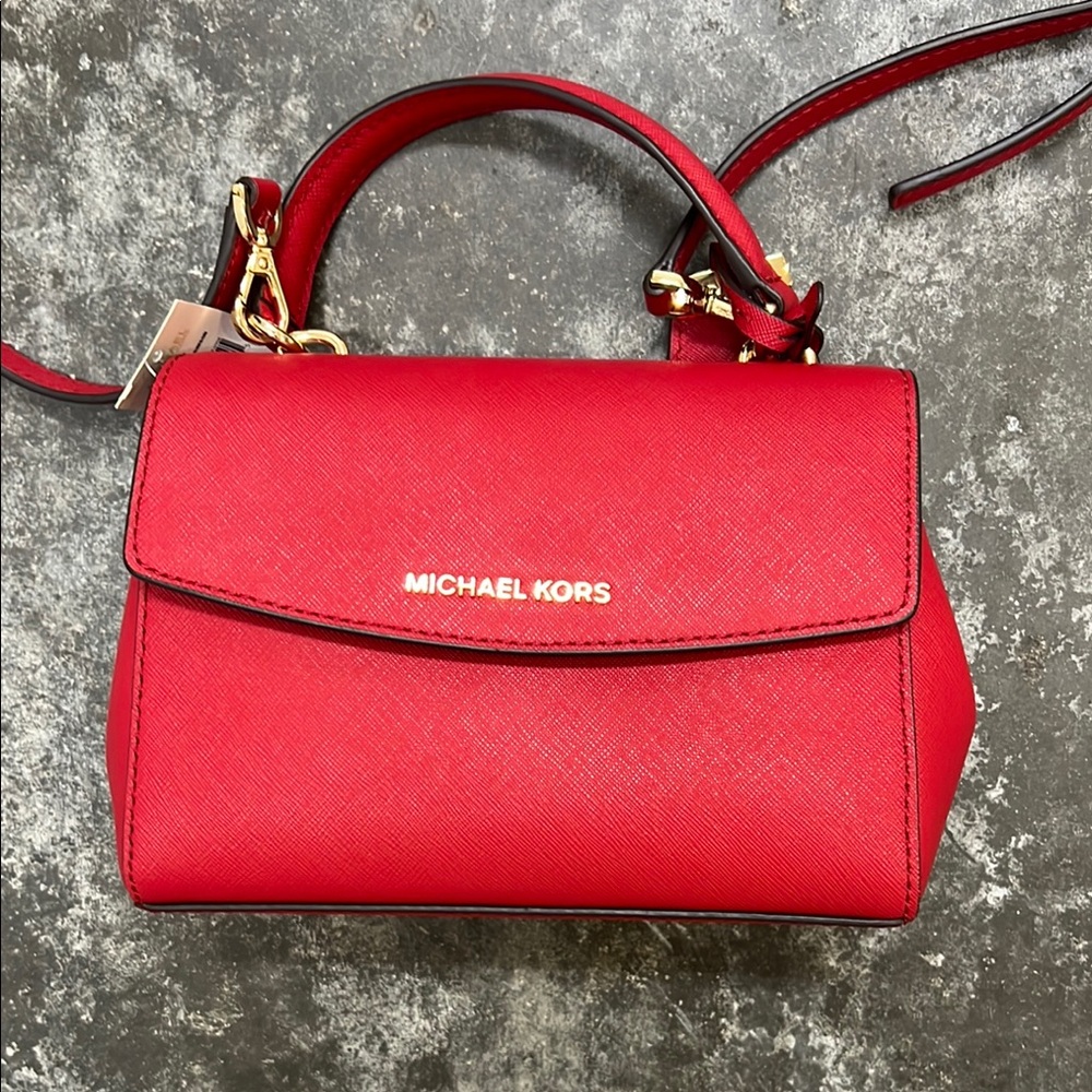 NWT Michael Michael Kors Eva XS Crossbody Leather Satchel